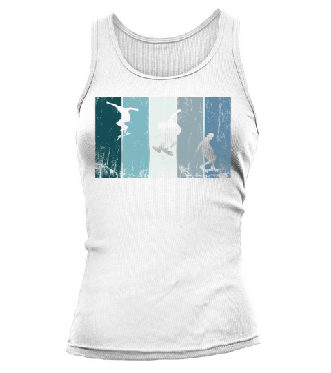 Skate Skateboard Skateboarder Skater Retro Stripes Tank top Woman