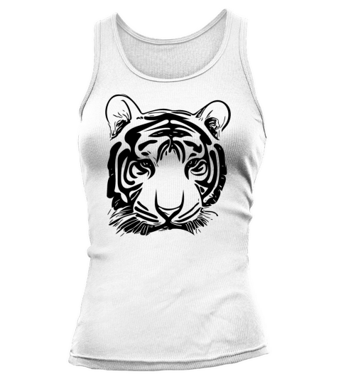 Tiger Big Cat With Vintage Stripe Pattern Tank top Woman