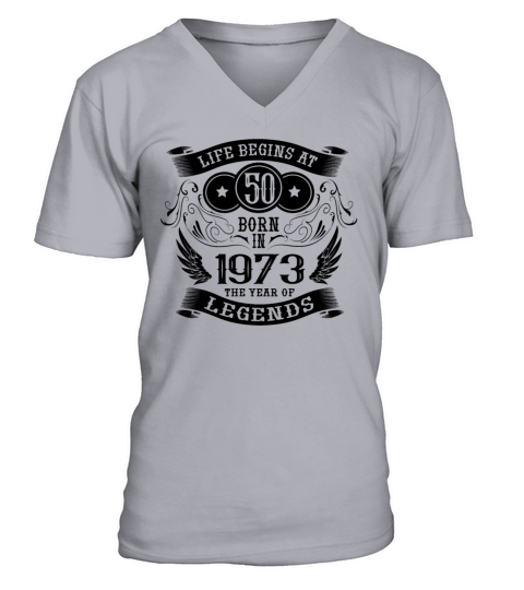 50th Birthday Gifts Life begins at 50 years old V-Neck T-shirt