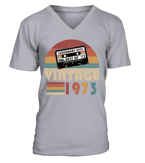 50th birthday vintage 1973 best of 1973 V-Neck T-shirt