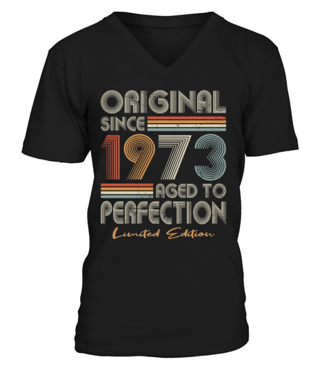 50th birthday vintage 1973 original since 1973 V-Neck T-shirt