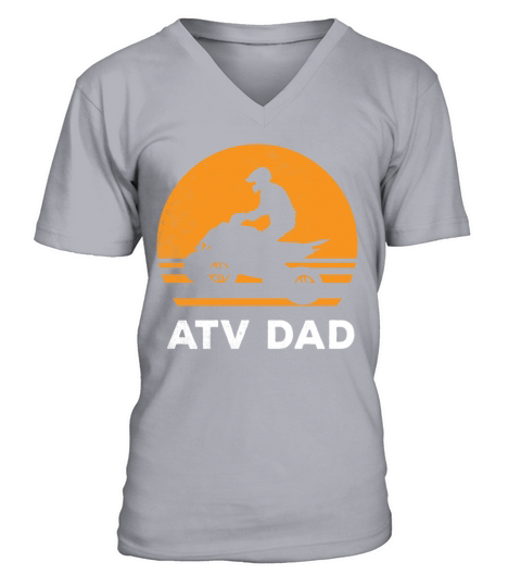 all terrain vehicles sunset art retro theme mixed V-Neck T-shirt