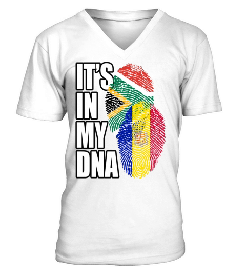 Andorran And South African Mix Heritage DNA Flag V-Neck T-shirt