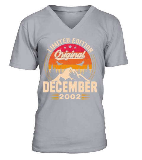 Birthday Gift December 2002 Vintage Retro V-Neck T-shirt