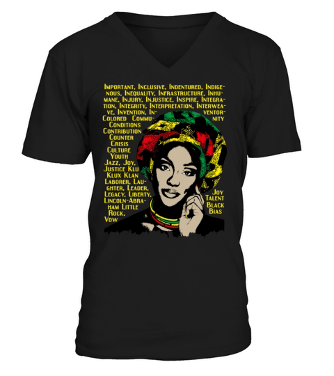 Black history month african women words design266 V-Neck T-shirt