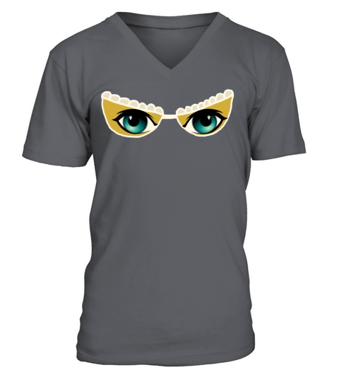Bra with blue Eyes Gold and pearl lace V-Neck T-shirt