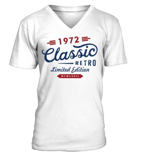 Classic Retro 1972 Limited Edition V-Neck T-shirt