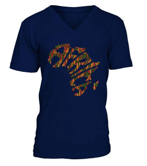 continent africa design BHM Black history month V-Neck T-shirt