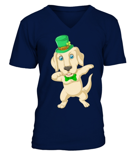 dabbing labrador st patricks day V-Neck T-shirt