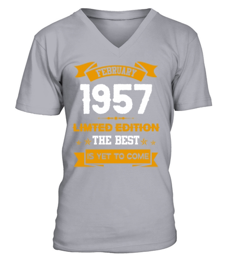 February 1957 Birthday Surprise V-Neck T-shirt