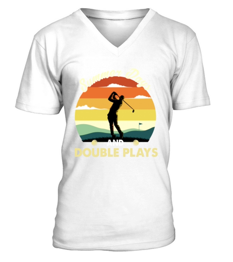 Golf summer days and double plays vintage shirt V-Neck T-shirt