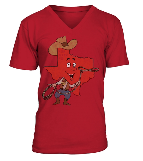 Keep Texas Red Vintage Distressed V-Neck T-shirt