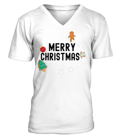 Merry Christmas Tree Crew Grunge Matching Pajama V-Neck T-shirt