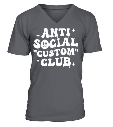 Retro wavy anti social club Dark T shirt V-Neck T-shirt