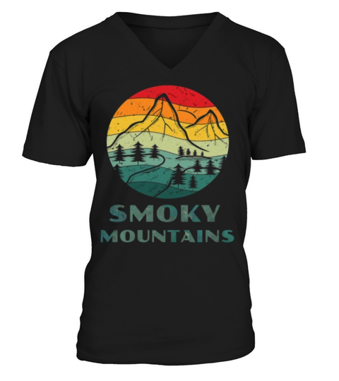 Smoky mountains vintage retro V-Neck T-shirt