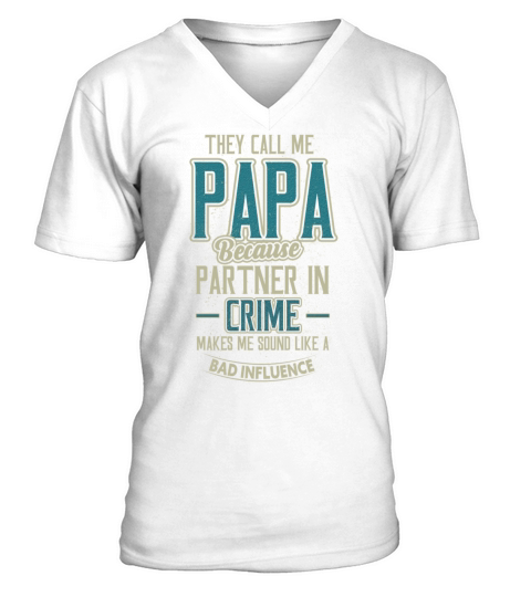 They Call Me Grandpa Partner in Crime Influence V-Neck T-shirt