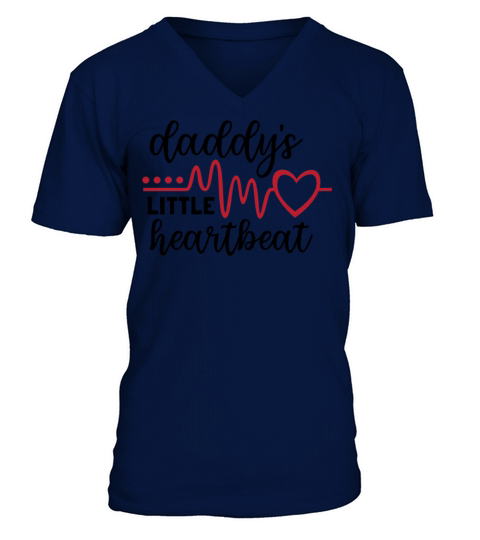Valentimes Day Daddys Little Heartbeat Pregnant V-Neck T-shirt
