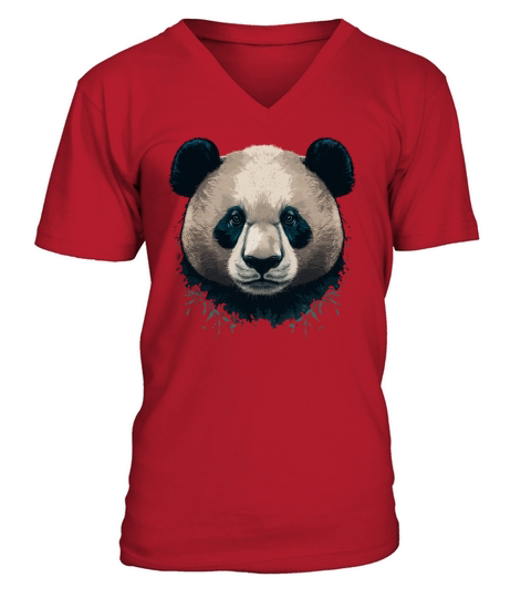 Very Serious Panda V-Neck T-shirt