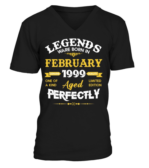Vintage Aged To Perfection February 1999 V-Neck T-shirt