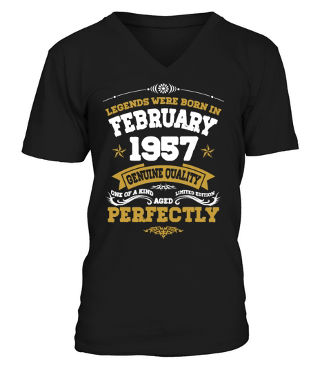 Vintage Aged To Perfection Ferbuary 1957 V-Neck T-shirt