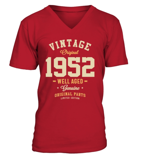 Vintage Original 1952 71st Birthday V-Neck T-shirt