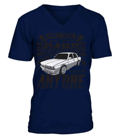 Will Talk Cars With Anyone - funny saying V-Neck T-shirt