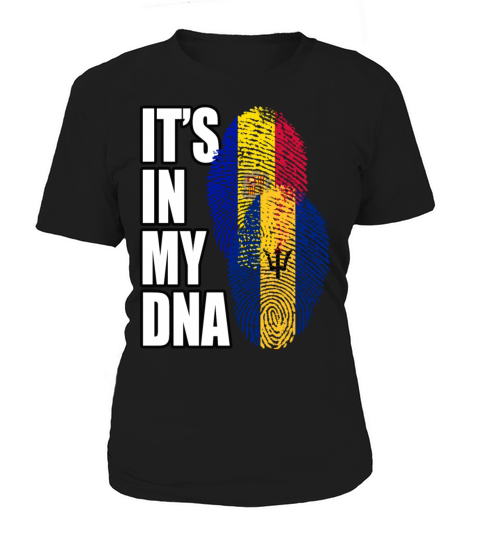 Barbadian And Andorran Mix Heritage DNA Flag Women's T-Shirt