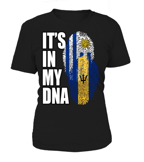 Barbadian And Uruguayan Mix Heritage DNA Flag Women's T-Shirt