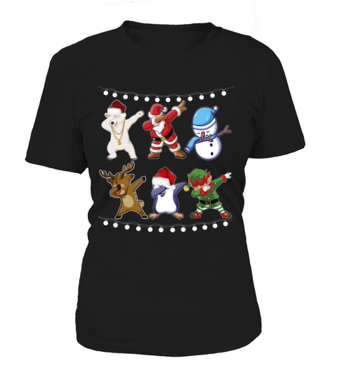 Dabbing Santa Elf Friends Christmas Kids Boys Men Women's T-Shirt