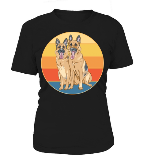 German Shepherd Dog Breed Vintage Retro Sunset Women's T-Shirt