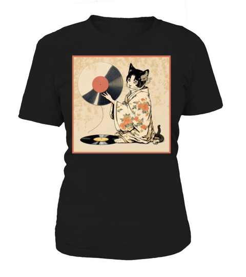 Vinyl Record Player Cat Owner Record Collector Women's T-Shirt