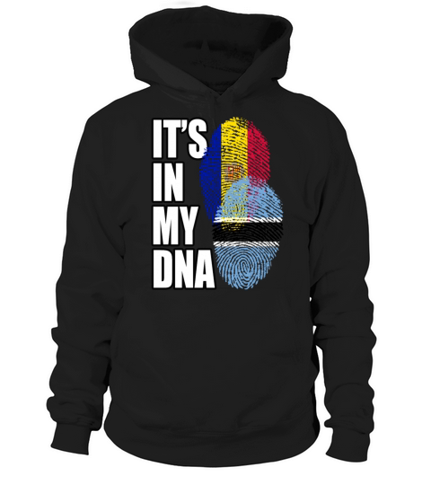 Botswana And Andorran Mix Heritage DNA Flag Hoodie Unisex