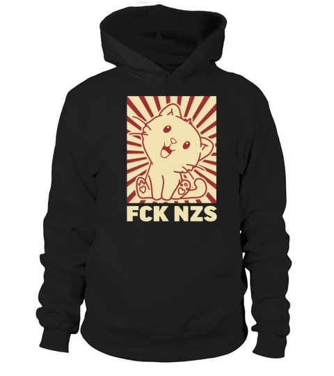 FCK NZS cute kawaii cat antifa vintage FCKNZS Hoodie Unisex