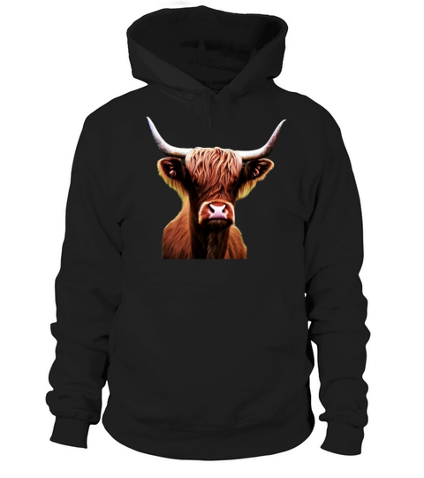 Highland Cattle Design Farmer imprint cow Hoodie Unisex