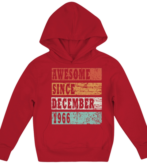 1966 December vintage birthday Kids Hoodie