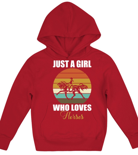 1Just A Girl Who Loves Horses Retro Kids Hoodie