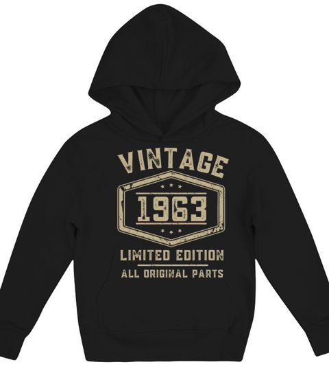 60 Years Vintage 1963 Retro 60th Birthday Kids Hoodie