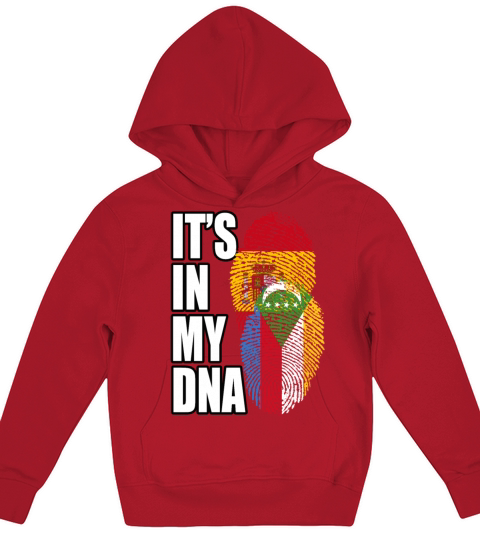Comoran And Spaniard Mix Heritage DNA Flag Kids Hoodie