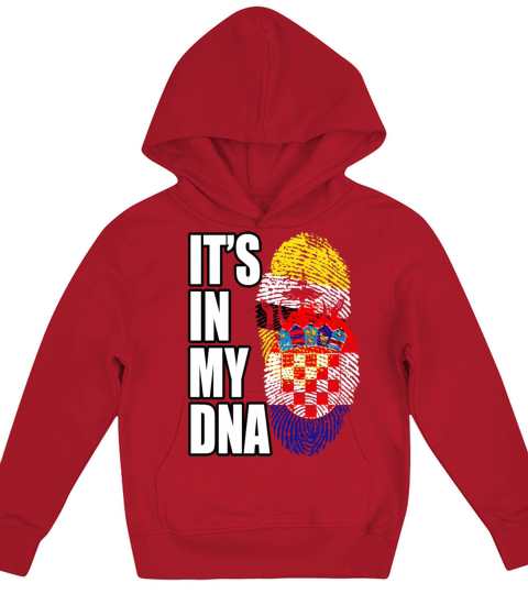 Croatian And Bruneian Mix Heritage DNA Flag Kids Hoodie