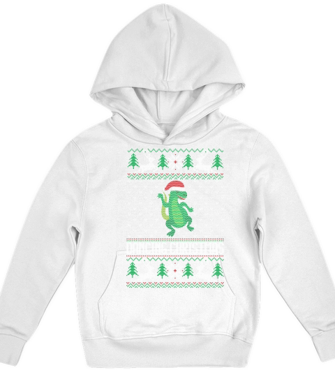 Dancing Christmas T REX Ugly Sweater Kids Hoodie