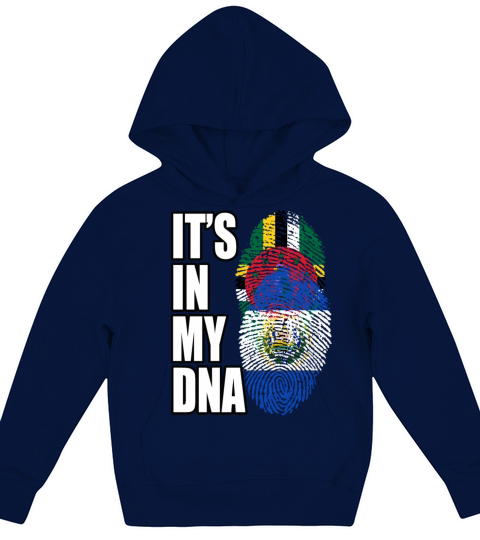 Dominican And Salvadoran Mix Heritage DNA Flag Kids Hoodie