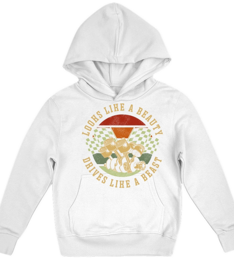 Drag Racing Race Car Girl Retro Kids Hoodie