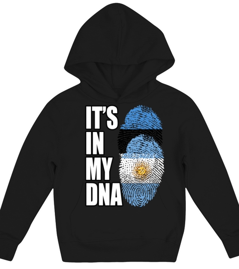 Estonian And Argentinian Mix Heritage DNA Flag Kids Hoodie
