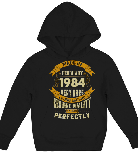 February 1984 Vintage Birthday Present Kids Hoodie