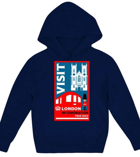 Retro Vintage Inspired British Coronation London Kids Hoodie