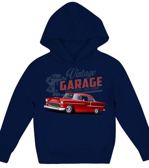 Vintage Garage 55 Street Rod Kids Hoodie