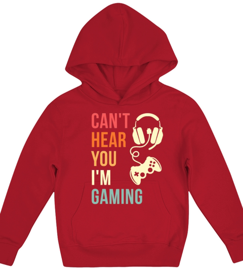 Vintage I Cant Hear You Im Gaming Busy Funny Vid Kids Hoodie