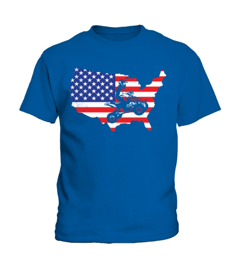 all terrain vehicles American flag patriotic art w Kids T-Shirt