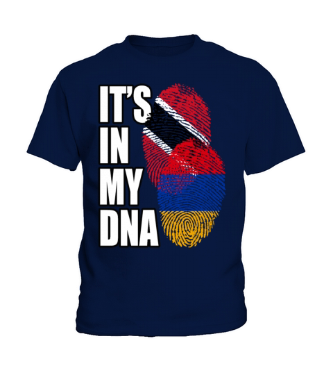 Armenian And Trinidad Tobago Mix Heritage DNA Flag Kids T-Shirt