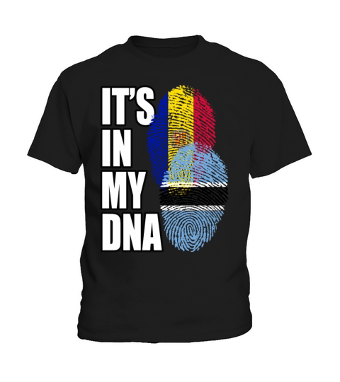Botswana And Andorran Mix Heritage DNA Flag Kids T-Shirt